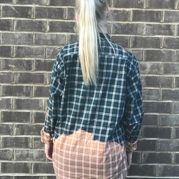 Custom bleached plaid shirt - Picture 2 of 3